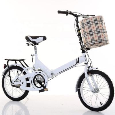 China NEW Popular 20 Inch Aluminum Folding Single Speed City Bike With Basket for sale