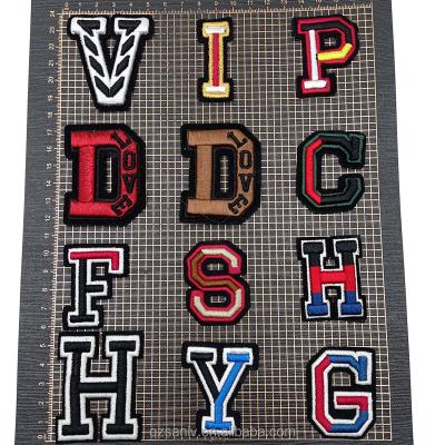 China 3D Garment Label Embroidery Patches Letters Academia Letter Patch Sequin Patches for sale