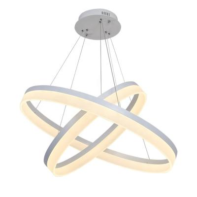 China Indoor Lighting Exquisite Simple Round Led Chandelier Ring Modern Decoration Dining Room Acrylic Chandelier for sale