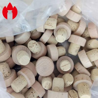China Customized Small Wooden Vial Cork Non Spill Type For Glass Bottle Vials for sale