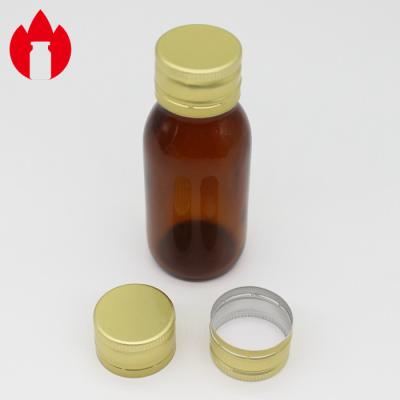 China Garrafa de vidro líquido oral, fecho à prova de pilfer, tampa de alumínio de 28 mm à venda