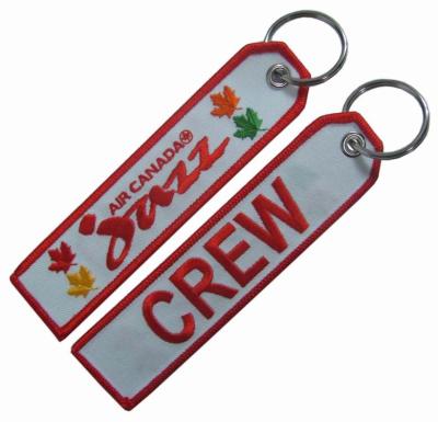 Chine Nom brodé par équipage pilote Keychain de cabine de porte-clés brodé par logo de vol à vendre