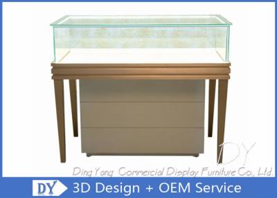 China Stardard Lighting Wooden Glass Jewelry Showcase Display Size 1200X550X950MM for sale