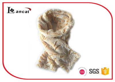 China Yellow Crinkle Pattern Faux Fur Cowl Scarf Durable Fox Fur Infinity Scarf for sale