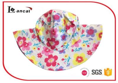 China Cotton Flower Printed Bucket Hat With Circle Lining for girls for sale