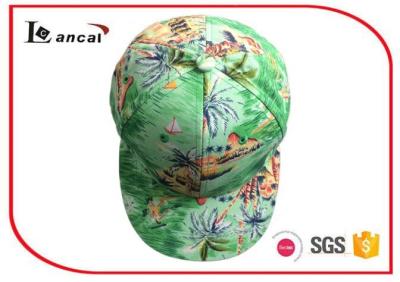 China 6 Panel Polyester Baseball Caps Hats,Tropical Style Ball Caps for sale