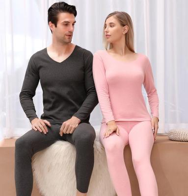 China New Arrival V-Neck Thermal Polyester Seamless Thermal Underwear For Men Winter Basic Set Long Johns Layering Suit for sale