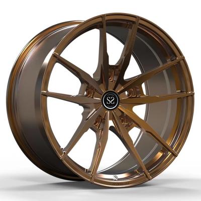 China Audi A8L 5x112 Bronze 1-PC Forged Aluminum Alloy Wheel Rims Custom Staggered 19 20 21 and 22 inches for sale