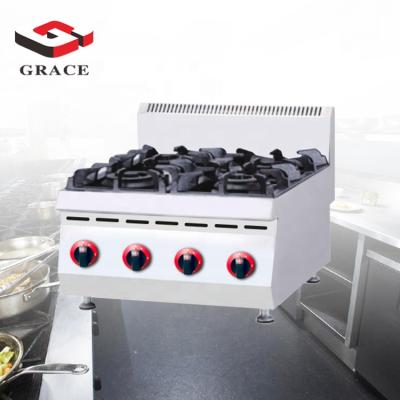 Chine Chinese High Pressure Hotel Commerical Kitchen Appliances Build In 4 Burner Gas Cooker Range à vendre