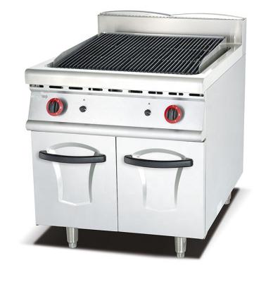 Chine Easily Assembled Commercial Restaurant Kitchen Cooking Gas Lava Rock Grill With Equipment Cabinet à vendre