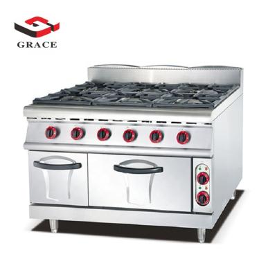 Chine Hotel Restaurant Kitchen Equipment Cooking Range Supplies Gas 6 Burner Range With Oven GR-889 à vendre