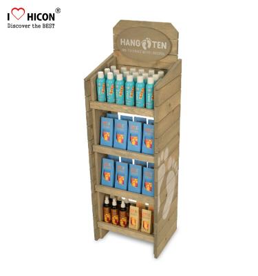 Chine Marchandises visuelles de 4 de rangée de présentoirs montages au détail en bois de magasin à vendre