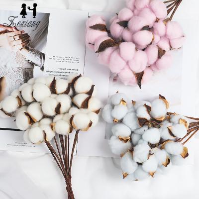 China Zexwrap Natural Touch Wholesale Dried Flower Bouquet Decorative Preserved Artificial Cotton Grass Flower for sale