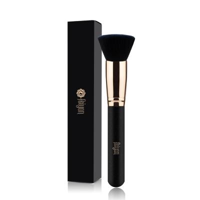 China Long Lasting Drop Shipping USA Private Label Kabuki Professional Blend Black and Gold Makeup Foundation Single Liquid Flat Brush for sale