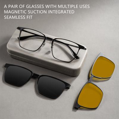 China Mujer estilo de negocios gafas de marco grande gafas ópticas conjunto de película de visión nocturna polarizada en venta