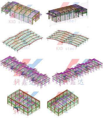 China Construções estruturais de aço de engenharia arquitetônica por KXD à venda
