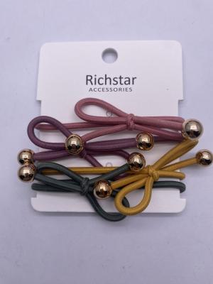 China Durable Bow Rolled Hair Bobbles , Multicolor Hair Bands For Thick Hair for sale