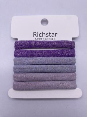 China Purple Cotton Ponytail Holders Multiscene , Traceless Elastic Rope For Hair for sale