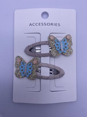 China Multiple Occasion 2-Packs Cute Kids Butterfly Hair Clips with Various Colors for sale