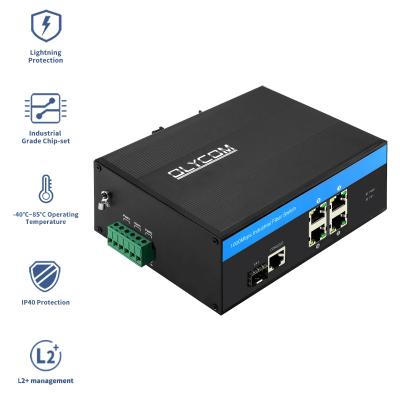 China El interruptor de red al aire libre del POE Gigabit Ethernet, 48-52VDC manejó el interruptor industrial en venta