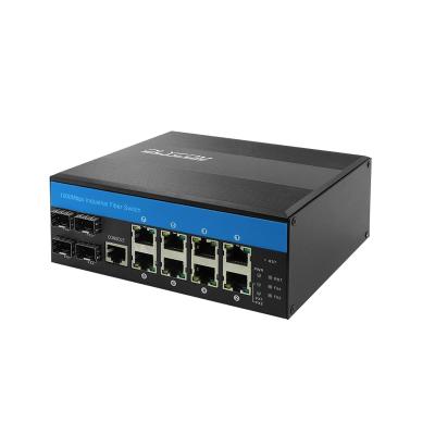 China OLYCOM manejó Ethernet 8 RJ45 portuario del Poe Giabit del interruptor con el carril portuario IP40 Vlan QoS STP/RSTP del dinar de POE+ 4 SFP para al aire libre en venta