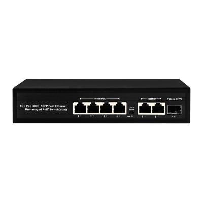 中国 Gigabit 4 ポート POE ネットワーク スイッチ 2 SFP/RJ45 100/1000M アップリンクで管理されていない 販売のため