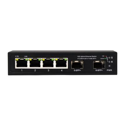 Cina 10g Ethernet switch non gestito 4 porte 2.5G Ethernet switch con 10G SFP + porte in vendita