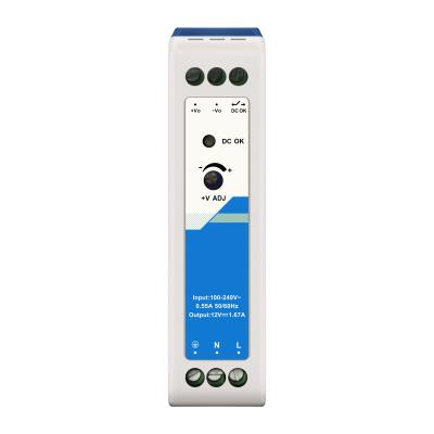China 12V Din Power Supply Plastic 1.67A 20W AC/DC Input CE UL Listed Industrial Grade for sale