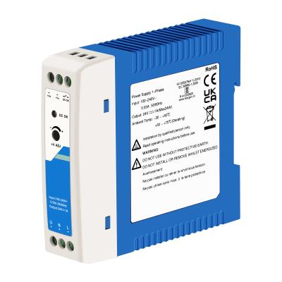 China 24V Industrial Power Adapter CE UL Listed 1A Output AC/DC Dual Input DIN Rail for sale