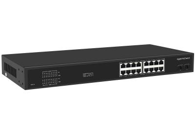 China 16 poort Gigabit Ethernet-schakelaar Af/at Poe-schakelaar AC 100-240V Power Input Te koop