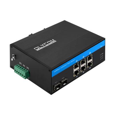 China 8 Port Fast Ethernet Industrial Network Switch Unmanaged SFP Fiber Din Rail Mounted CE for sale