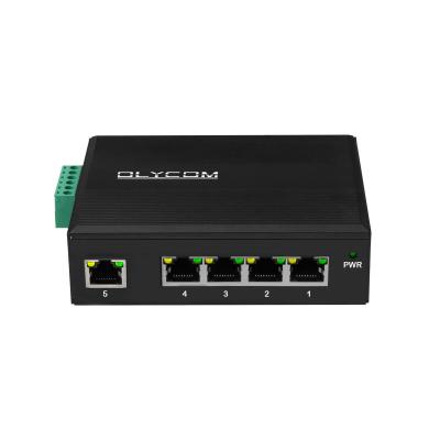 China Gigabit 5 puertos Industrial Ethernet Switch Hub soporte POE en / en el interruptor de apagado en venta