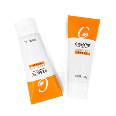 China 50ml 60 ml Flip Top Squeez Bottles Body Cream White Plastic Soft Tube Hand Cream Customized Empty CC Lotion Tube Packaging for sale