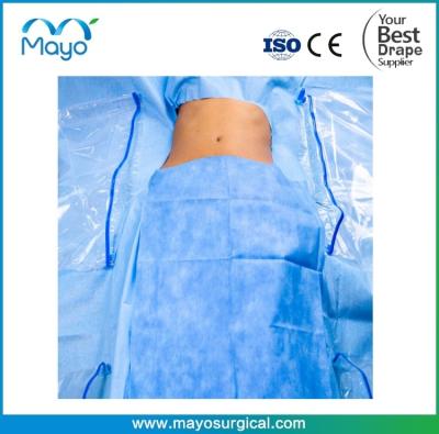 China Customized AAMI Level 4 SMMS Surgical Liver Transplant Drape With Collection Bag for sale