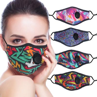 China Cotton Geometry Designs Reusable Face Mask Cotton Prints Face Mask Customized Valved Covering - Fashion Abstract Mask for sale
