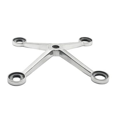 China Modern Manufacturer Glass Spider Fitting For Glass Curtain Wall Stainless Steel Satin Finish 200mm 4 Arms Glass Spider for sale