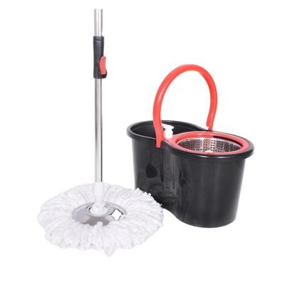 China New Sustainable 360 Rotary Amazing Home Cleaning Cleaner With Basket With Outlet Black Color Floor Brooms for sale