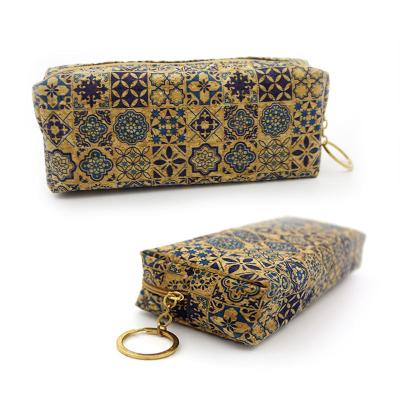 China Factory Direct Custom Made Eco-Friendly Cork Makeup Bag Zipper Travel Storage Pencil Bag Cork Wallet for sale