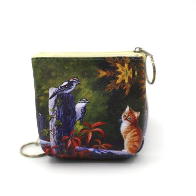 China Fashion factory cartoon coin purse cute purse animal custom pattern mini cat zipper cat pattern cute purse for sale