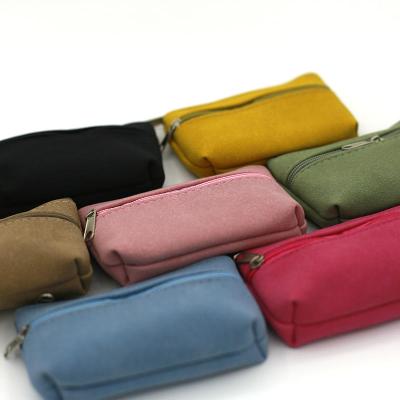 China Fashion High Quality Solid Color Down Wallets Small Zipper Coin Purse Card Holder Short Purse Pocket For Women for sale