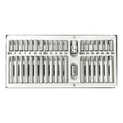 China Hot sale 40 pcs factory auto repair A-1 3/8 and 1/2 inch bit set hardware tools (tray) for sale