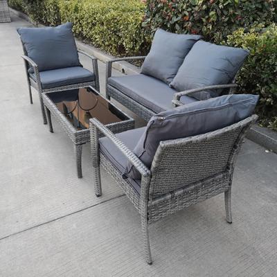 China Top Selling In Uk /Usa Market 4 Pieces Rattan Handmade Outdoor Furniture Luxury Patio Garden Furniture Set for sale