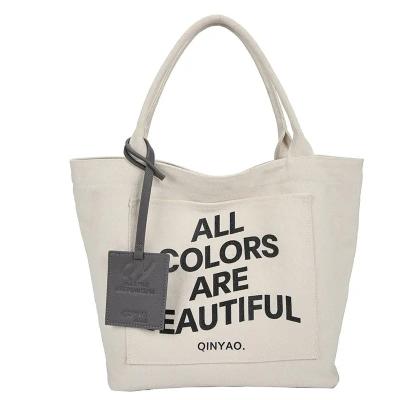 China Eco-friendly Custom Logo Size Printed Eco Friendly Recycled Reusable Canvas Shopping Tote Bag for sale