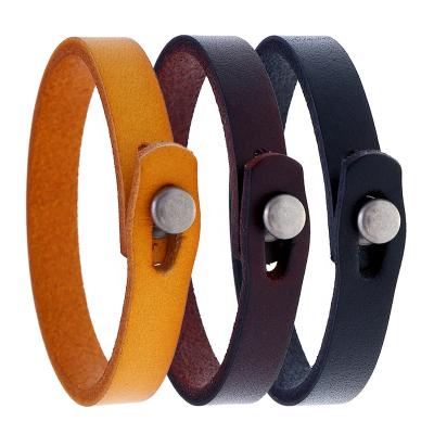 China Retro Fashionable Handmade Leather Bracelet Personality Cowhide Soft Couples Bracelet for sale