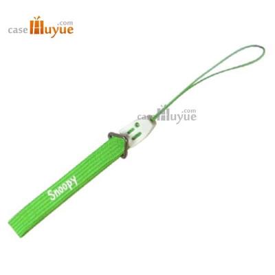 China Mobile Phone Strap for Promotion green polyester webbing silk screen printting LOGO for sale