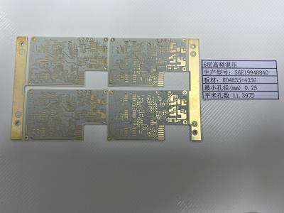 China 100% Electrical Test Rogers PCB Board With Gold Finish 6 Layers RO4835+4350 Mixture for sale