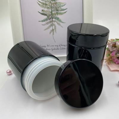 China Collar Material Sport Nutrition Supplement Private Label Empty Food Grade Black Protein Powder Bottle with Customized Colors for sale