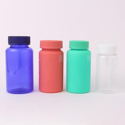 China Screen Printing Empty 75cc 80cc 100cc 150cc 175cc Medicine Bottle PET Soft Touch Matte Plastic Pill Bottle with CRCcap for sale