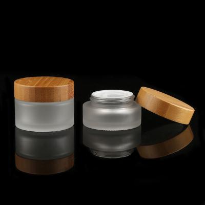 China Customized Colors Skin Care Glass Bottle Jar Packaging Bamboo Products 5g15g 20g 30g 50ml 100ml 150ml 200ml 4oz 8oz for sale