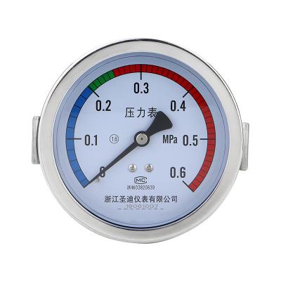 China Tipo de clip de 100 mm Medidor de presión lleno de glicerina Y100ZK para mediciones precisas en venta